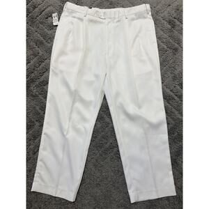 Jos A Bank Pants Men 38x29 White David Leadbetter Golf Pleated Chino New